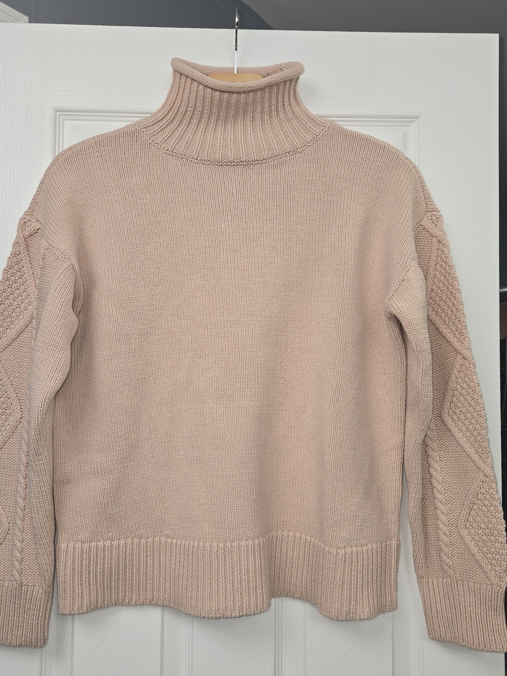 Haven Well Within Blush Pink Turtleneck Knit Sweater Size M Coquette Chic